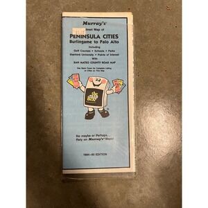 Murray's Street Map of Peninsula Cities Burlingame to Palo Alto Bay Area 1984-85
